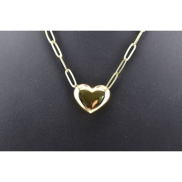 Rachel Reinhardt 14K Gold Vermeil Puffy Heart Pendant Necklace - Picture 1 of 3